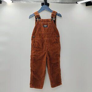 OshKosh B'gosh Teddy Bear Brown Thick Corduroys Line Baby Boy 2T